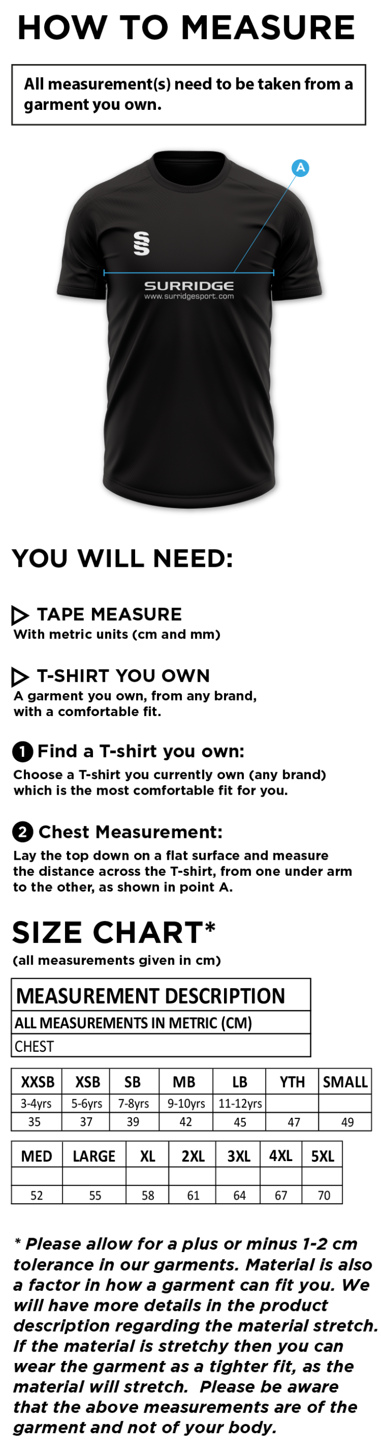 Willow Wanderers - Dual Games Shirt - Unisex Fit - Size Guide